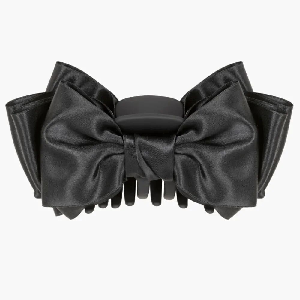 Classy Black satin bow hair claw